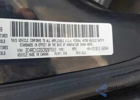 2012 Chrysler Town & Country Touring-L z USA, uszkodzony, nr VIN 2C4RC1CG5CR287603